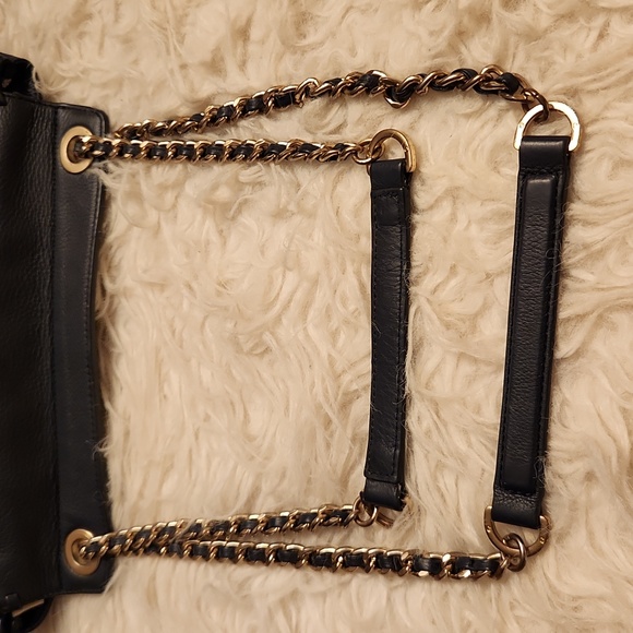 Tory Burch Marion Saddle Chain Leather Blue Bag - Picture 3 of 8